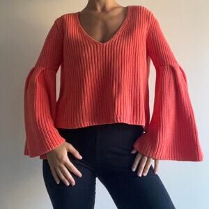 Salmon pink sweater free people xs